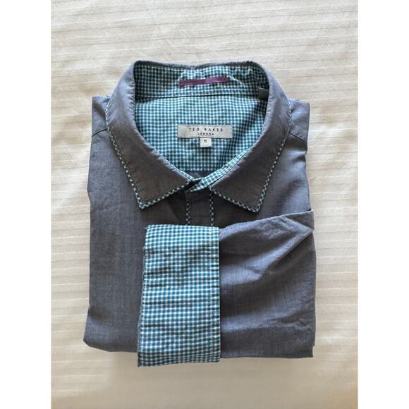 Ted Baker Lytham Mens Light Blue Linen Blend Shirt main image 1